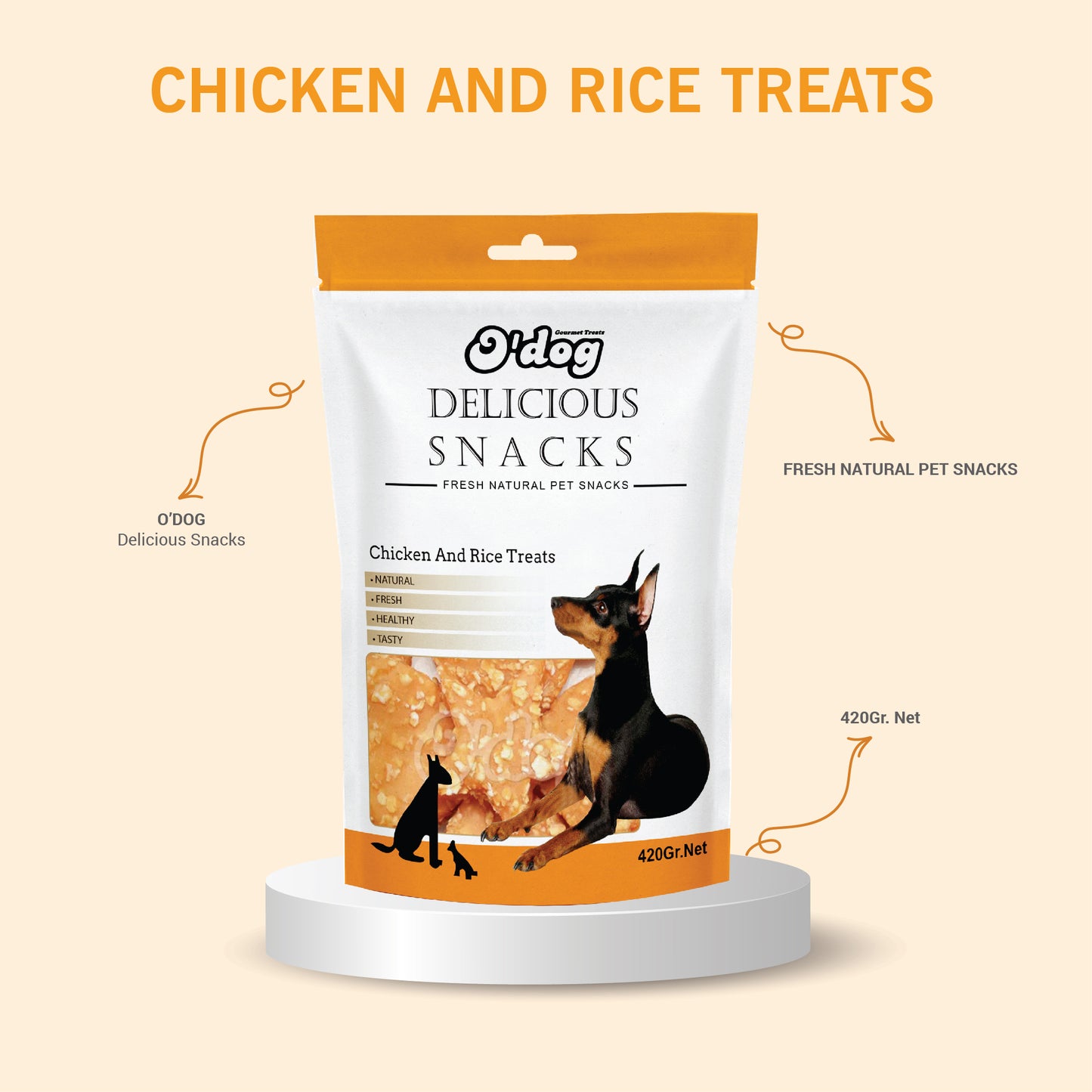 O'Dog Chicken & Rice Treats - 420 gms