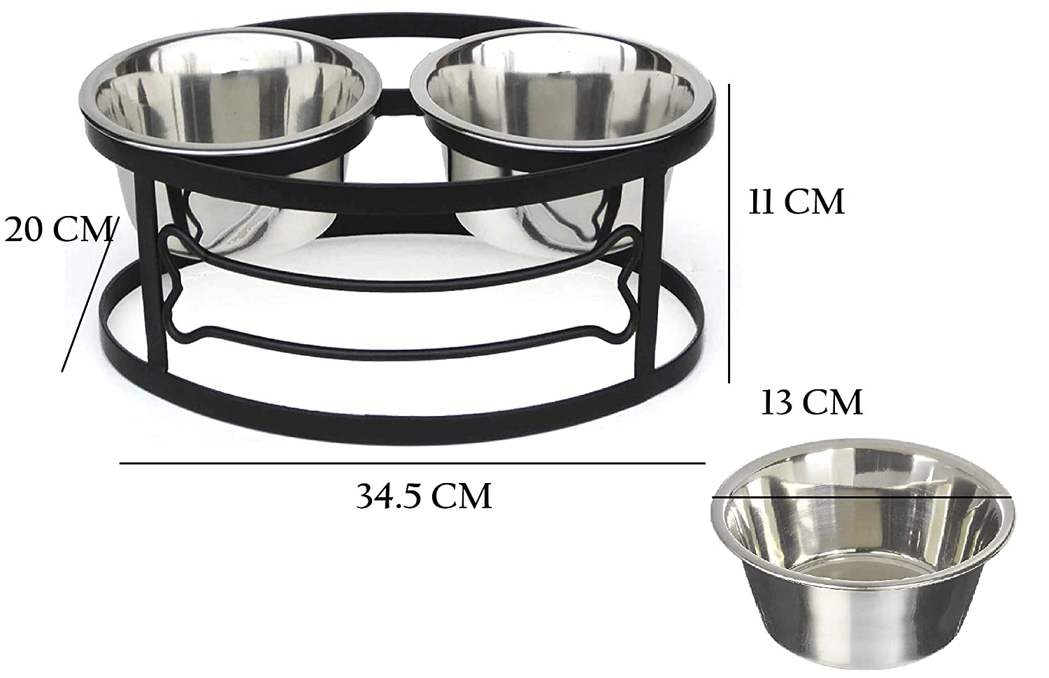 Pets Empire Bone Shape Metal Double Diner - Pets Empire