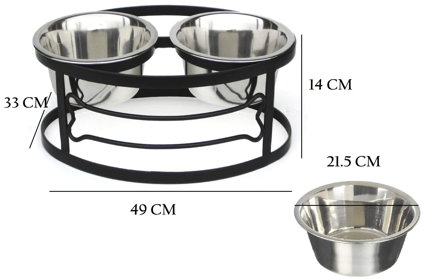 Pets Empire Bone Shape Metal Double Diner - Pets Empire