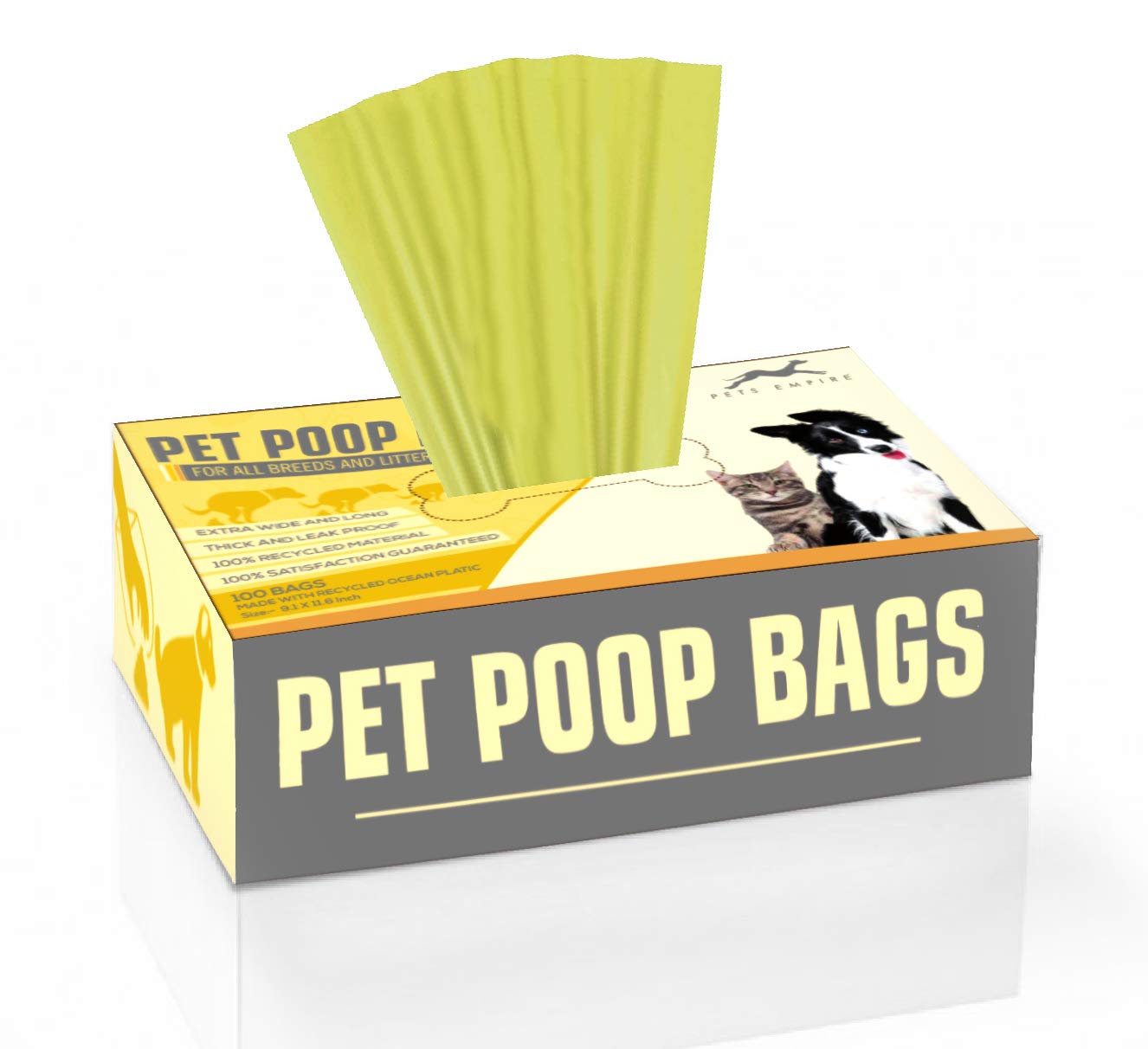 Pets Empire Pet Waste Bags Dog Poop Bags(9.1 x 11.6 Inch (100 Bags)) - Pets Empire