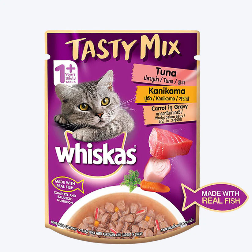 Whiskas Adult (1+ year) Tuna With Kanikama And Carrot in Gravy - 70g