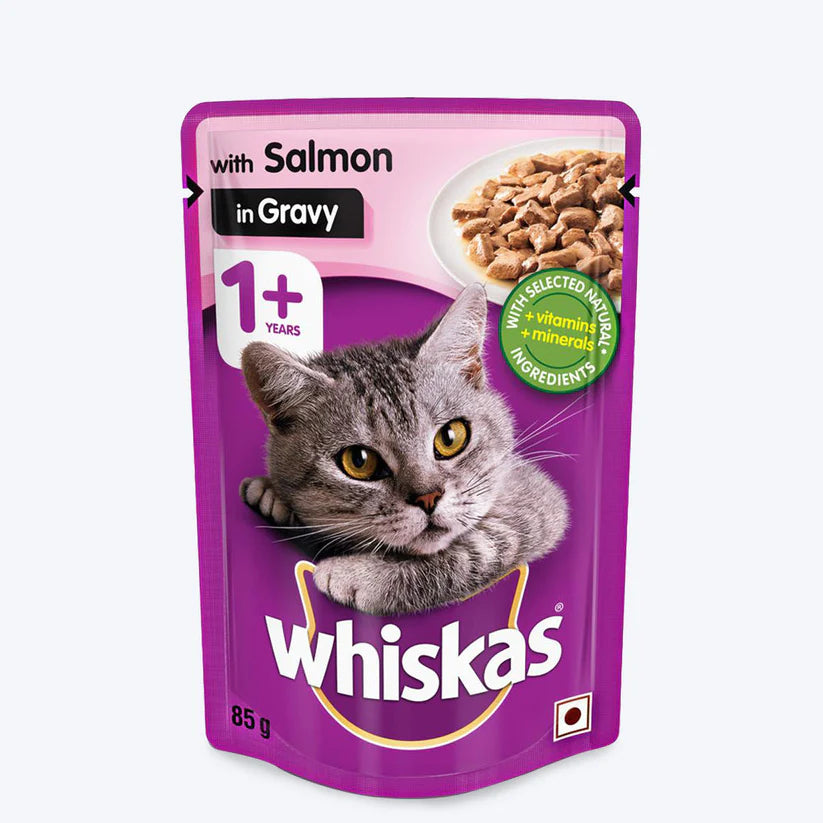 Whiskas Salmon in Gravy Adult Wet Cat Food - 85 g packs